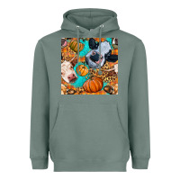 Sage autumn cows seamless pattern Heavyweight Hoodie - BundleAndBundleShop