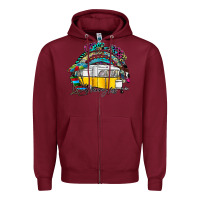 Burgundy camp more worry less Zipper Hoodie - SublimationCraftShop