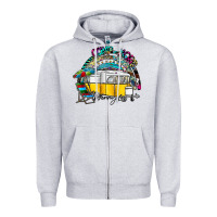 Heather Grey camp more worry less Zipper Hoodie - SublimationCraftShop