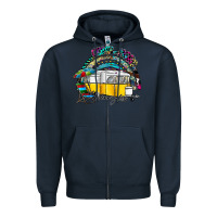 Navy camp more worry less Zipper Hoodie - SublimationCraftShop