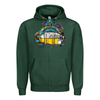 Sports Green camp more worry less Zipper Hoodie - SublimationCraftShop