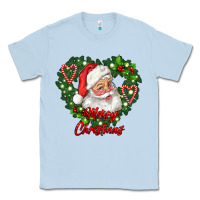 Dusty Blue merry christmas santa Classic Tee - RanaPortraitStore