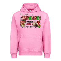 Fuchsia Pink teachers always make the nice list Urban Hoodie - MaliasSmallBusiness
