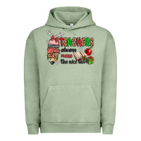 Pigment Oil Green teachers always make the nice list Urban Hoodie - MaliasSmallBusiness