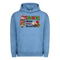 Pigment Pebble Blue teachers always make the nice list Urban Hoodie - MaliasSmallBusiness