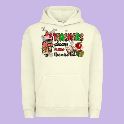 Teachers Always Make The Nice List Urban Hoodie Designed By Maliassmallbusiness