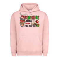 Pigment Salmon teachers always make the nice list Urban Hoodie - MaliasSmallBusiness
