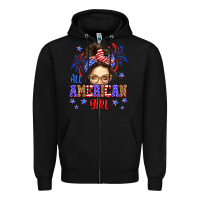 Black All American girl Zipper Hoodie - Neo Western