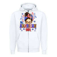 White All American girl Zipper Hoodie - Neo Western