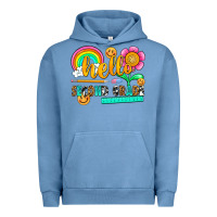 Pigment Pebble Blue hello second grade Urban Hoodie - NancyCooperArtShop