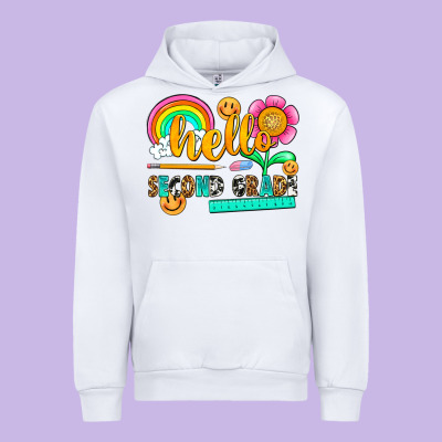 Hello Second Grade Urban Hoodie Designed By Nancycooperartshop