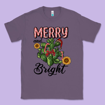 Merry And Bright With Cactus Classic Tee Designed By Ranaportraitstore