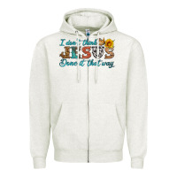 Oatmeal Heather i don't think jesus done it that way Zipper Hoodie - HRA Design Shop