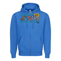 True Royal i don't think jesus done it that way Zipper Hoodie - HRA Design Shop