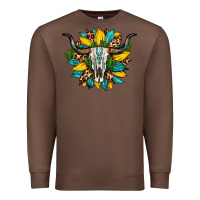 Chestnut bull skull gemstone cactus leopard sunflower Premium Sweatshirt - Artiststas