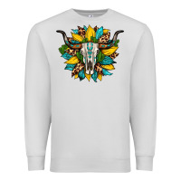 Dove Grey bull skull gemstone cactus leopard sunflower Premium Sweatshirt - Artiststas