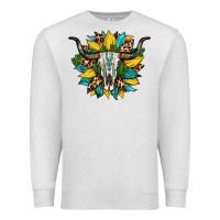 Bull Skull Gemstone Cactus Leopard Sunflower Premium Sweatshirt | Teevron