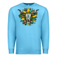 Ocean Blue bull skull gemstone cactus leopard sunflower Premium Sweatshirt - Artiststas