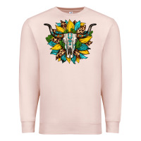 Pale Pink bull skull gemstone cactus leopard sunflower Premium Sweatshirt - Artiststas