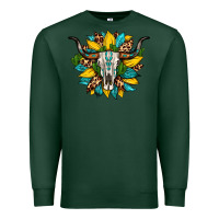 Sports Green bull skull gemstone cactus leopard sunflower Premium Sweatshirt - Artiststas