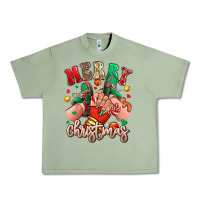 Oil Green Merry Christmas Caucasian girl sneakers Urban Heavy Tee - RanaPortraitStore
