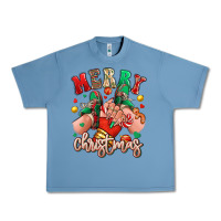 Pebble Blue Merry Christmas Caucasian girl sneakers Urban Heavy Tee - RanaPortraitStore
