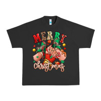 Pigment Black Merry Christmas Caucasian girl sneakers Urban Heavy Tee - RanaPortraitStore