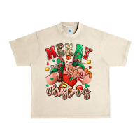 Sandshell Merry Christmas Caucasian girl sneakers Urban Heavy Tee - RanaPortraitStore
