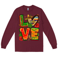 Burgundy love mexico Long Sleeve Tee - Zillion Design Studio