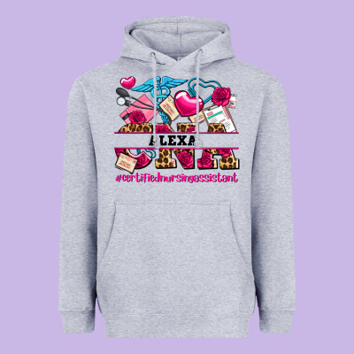 Costom Name Valentines Day Cna Certified Nursing Heavyweight Hoodie Designed By Adodesignshop