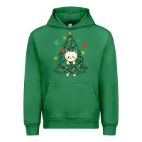 Emerald christmas tree cat Urban Hoodie - MaliasSmallBusiness