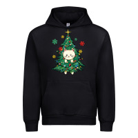 Foreset Green christmas tree cat Urban Hoodie - MaliasSmallBusiness