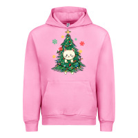 Fuchsia Pink christmas tree cat Urban Hoodie - MaliasSmallBusiness