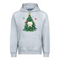 Heather Grey christmas tree cat Urban Hoodie - MaliasSmallBusiness