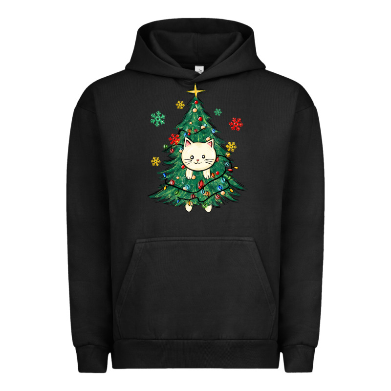 Christmas Tree Cat Urban Hoodie by MaliasSmallBusiness | Teevron