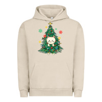 Pigment French Oak christmas tree cat Urban Hoodie - MaliasSmallBusiness
