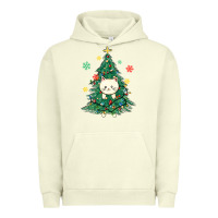 Pigment Pistachio christmas tree cat Urban Hoodie - MaliasSmallBusiness