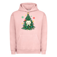 Pigment Salmon christmas tree cat Urban Hoodie - MaliasSmallBusiness
