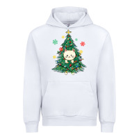 White christmas tree cat Urban Hoodie - MaliasSmallBusiness