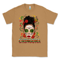 Toasted Coconut Mexicana Skull Girl Messy Bun Classic Tee - texasbilliewilder