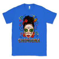 True Royal Mexicana Skull Girl Messy Bun Classic Tee - texasbilliewilder