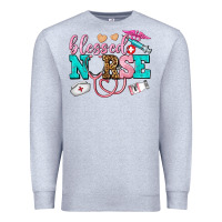 Heather Grey blessed nurse Premium Sweatshirt - AdoDesignShop
