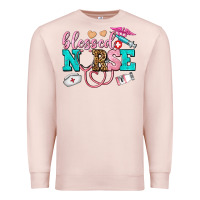 Pale Pink blessed nurse Premium Sweatshirt - AdoDesignShop