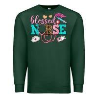 Sports Green blessed nurse Premium Sweatshirt - AdoDesignShop