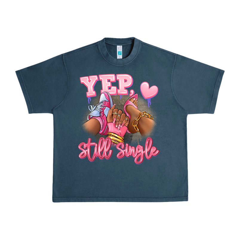 Yep Still Single Heels And Sneakers Afro Girl Urban Heavy Tee by RanaPortraitStore | Teevron