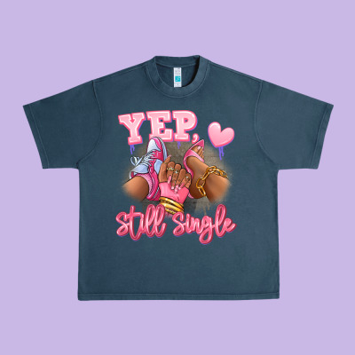 Yep Still Single Heels And Sneakers Afro Girl Urban Heavy Tee Designed By Ranaportraitstore