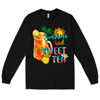 Black sunshine and sweet tea Long Sleeve Tee - texasbilliewilder