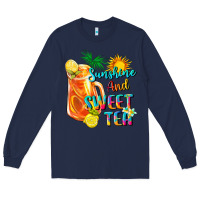 Navy sunshine and sweet tea Long Sleeve Tee - texasbilliewilder