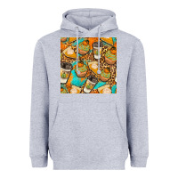 Heather Grey autumn cupcakes seamless pattern Heavyweight Hoodie - BundleAndBundleShop