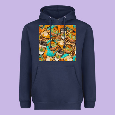 Autumn Cupcakes Seamless Pattern Heavyweight Hoodie Designed By Bundleandbundleshop